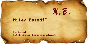 Miler Bazsó névjegykártya